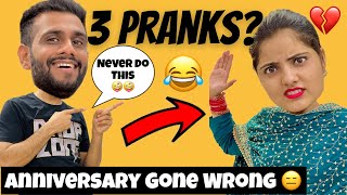 Most Horrible 3 Pranks Done On Wife  3rd Anniversary Prank [upl. by Omarr]