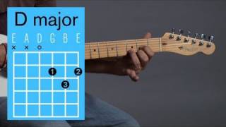 How to Play a D Major Open Chord  Guitar Lessons [upl. by Foushee874]