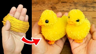 how to make a pom pom easy steps  diy pom pom duck Yarn  how to make easy pom pom animals [upl. by Portia]