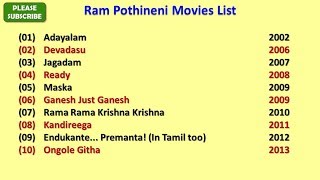 Ram Pothineni Movies List [upl. by Dey]