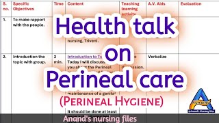 Perineal care Health talkPerineal hygiene Health talkNursing Health talk [upl. by Atteval]