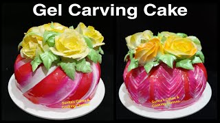 Gel Carving cake  learn two types of gel carving [upl. by Stearns]