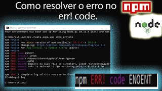 Como resolver o erro npm err code [upl. by Lovmilla331]