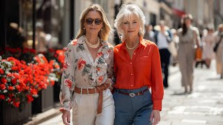 Street Style for Women Over 50  Best Seasonal Outfits Elegant London [upl. by Spieler587]