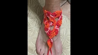 Tuto chaine bijoux de pied au crochet spécial gaucher [upl. by Searby]