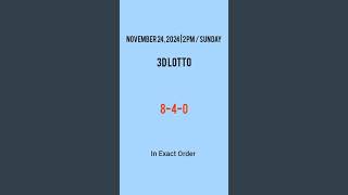 2pm Lotto Results Today November 24 2024 ez2 swertres 2d 3d pcso [upl. by Urson]