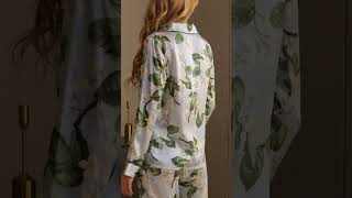 SILKSILKY  Pure Silk Floral Pattern Womens Pajama Set [upl. by Dukie]