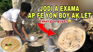 HAITIAN FOOD  JODIA EXAMA FÈ BÒY AK LÈT [upl. by Annayd733]