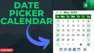 How to Add Date Picker Calendar in Excel  Insert Calendar in MS Excel [upl. by Ruhtra]