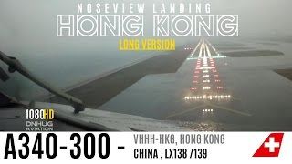 MUST SEE A340 Crosswind Landing in Hong Kong  LONG VERSION [upl. by Waring]