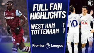 Tottenham BLOW IT West Ham 11 Tottenham Highlights [upl. by Ytok302]