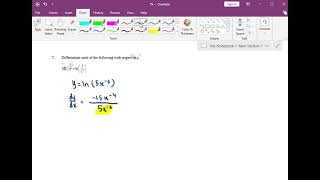 T9 Q9d Differentiate Logarithmic Function SM015 [upl. by Illom]