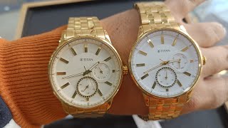 Titan Regalia Golden Multifunction Watch  9441ym Titan Watch Review fullpackage titanwatches [upl. by Tonie987]