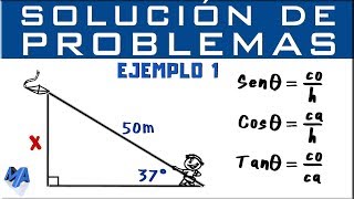 Razones trigonométricas  Solución de problemas Ejemplo 1 [upl. by Analaf263]