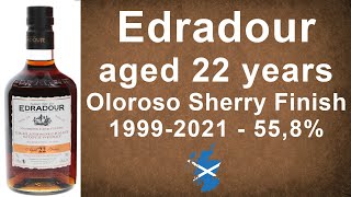 Edradour aged 22 years Oloroso Sherry Finish 19992021 Single Malt Scotch Review by WhiskyJason [upl. by Amsirahc]