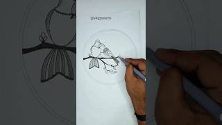 How to draw couple birds step by step  love birds drawing with circle drawing art painting [upl. by Philpot]