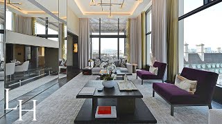 Touring a £17000000 London Penthouse in Belvedere Gardens Southbank Place [upl. by Ateloiv850]