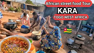 Most delicious traditional Togolese street food tour Kara Northern part of Togo 🇹🇬 West Africa 🌍 [upl. by Ddot]