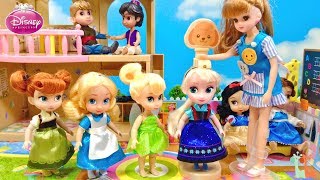 ディズニープリンセス 幼稚園 身体測定リカちゃん  Disney Princess Go To Kindergarten School [upl. by Ladin]