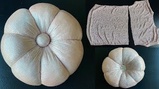 DIY Round Flower pillow  How to make round cushion with recycled Tshirt  Diy cushion tutorial [upl. by Gittel246]