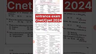 CNET entrance exam 2024। Cpet entrance exam 2024। previous year question paper [upl. by Piegari635]