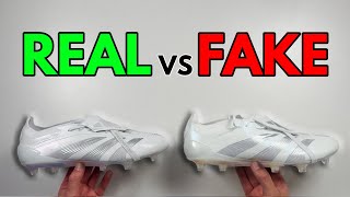 REAL VS FAKE ADIDAS PREDATOR ELITE FT WHITE FOOTBALL BOOT COMPARISON [upl. by Adolpho]