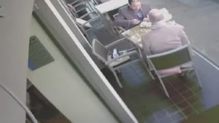 CCTV shows speed of theft outside a London restaurant [upl. by Hilliard896]