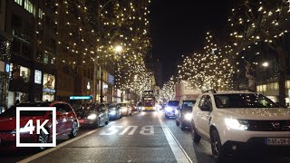 4K Berlin  Walking from Kurfürstendamm to Zoologischer Garten at night Christmas decoration [upl. by Ribak]