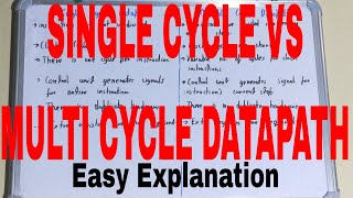 Single Cycle vs Multi Cycle DatapathDifference between single cycle and multicycle datapath [upl. by Aicemak]