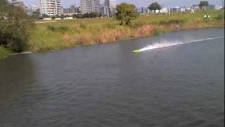 RC catamaran 764kmh Thunder Tiger Desperado with Octura x447 PROP 6S [upl. by Domonic]