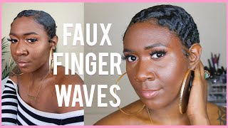 Faux Finger Waves on Short Curly Natural Hair TWA  Nia Imani [upl. by Delbert]