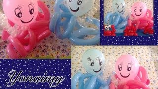 COMO HACER UN PULPO CON GLOBOS  BALLOON OCTOPUS [upl. by Gorrono]