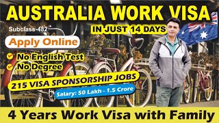 🇦🇺 Get Australia Work Visa Online in 14 Days  215 VISA SPONSORSHIP JOBS  Skill Shortage Visa 🇦🇺 [upl. by Nahtaj]