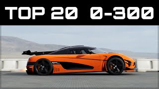 TOP 20 FASTEST 0300 CARS  Forza Motorsport 7  Crazy Accelerations [upl. by Maram287]