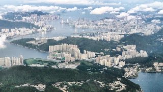 Stunning Approach and Landing into Hong Kong Airport Just After Sunrise Boeing 777 Cathay Pacific [upl. by Oicnedurp]