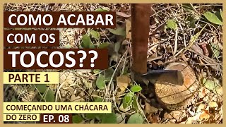 Como Acabar com os Tocos ou Rebrotas de Eucalipto PARTE 1  Chácara do Zero EP 08 [upl. by Avictor245]