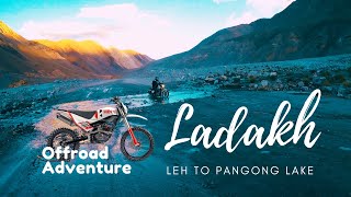 Leh to Pangong Lake bike Offroad adventure trip on Xpulse RE Bullet [upl. by Akirdna]