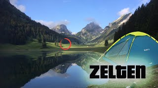 24H draussen ZELTEN bei Schweizer Alpen See nach Wanderung  Zelt OvernighterOutdoorbushcraft [upl. by Nevek]