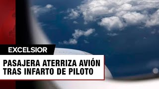 Piloto sufre infarto en pleno vuelo y pasajera termina aterrizando el avión [upl. by Lednam]