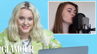 Zara Larsson Watches Fan Covers on YouTube  Glamour [upl. by Mab]