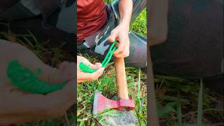 Protect your axe before it hurts you 🪓 bushcraft survival outdoors [upl. by Ttezzil]