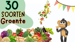 GROENTE LEREN🥦🥕 Leer 30 soorten groente  peuters en kleuters leerzame filmpje voor kinderen [upl. by Vasilek]