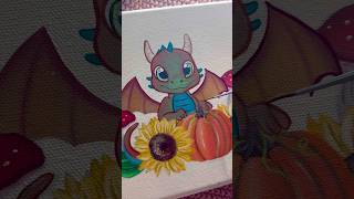 Fall dragon painting🌻🐉 art drawing fantasy dragon anime [upl. by Nalad]