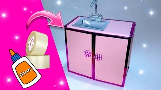 como hacer un fregadero mueble de cocina en miniatura how to make Miniature kitchen sink [upl. by Lyrehs]