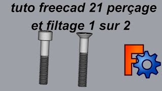 tuto freecad 21 perçage et filetage 1 sur 2 [upl. by Nasya564]