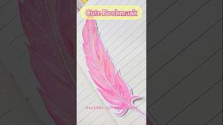 Cute Bookmark  DIY Cute Craft  Paper Craft  Aesthetic Feather Bookmark shorts youtubeshorts [upl. by Joub]