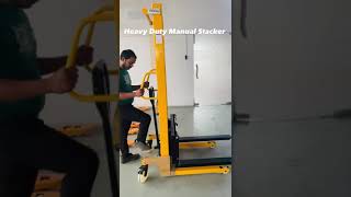 Aak Lift Heavy Duty Manual Stacker machine tools reels stackers forklift manufacturing [upl. by Weatherby]