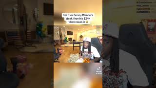 Kai tries Benny Blacos steak then his 24k robot steals it 😂 KaiCenatLive KaiCenat robot [upl. by Marv]