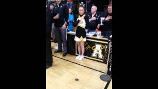 Liamani6yr old BLOWS crowd away National Anthem [upl. by Dyrraj]