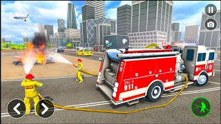 fire brigade simulator game  fire brigade truck driving simulator game  fire truck gameplay [upl. by Onairotciv]